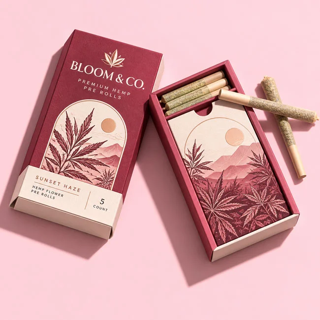 custom hemp pre roll boxes